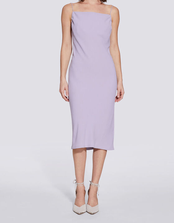 MORPHEA SPAGHETTI STRAPS SLIP MIDI DRESS